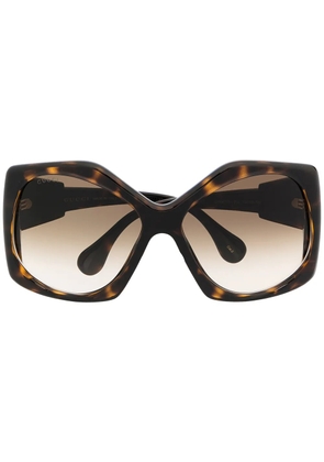 Gucci Eyewear angular-frame oversized sunglasses - Brown