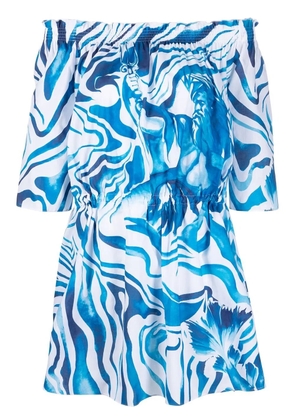 Alberta Ferretti swirl print shift dress - Blue
