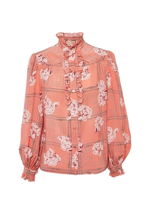 Gucci Pre-Owned ruffled floral-print blouse - Pink