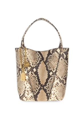 Chloé small Spin snake-print leather tote bag - Neutrals