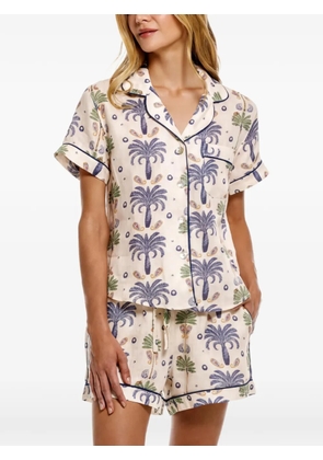 THE LAZY POET Nina Riviera palms-print pyjama set - Neutrals