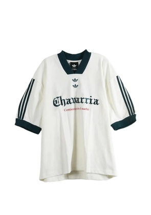 adidas x Willy Chavarria logo-print V-neck T-shirt - White