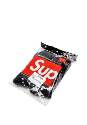 Supreme x Hanes® logo-print cotton socks (set of four) - Black