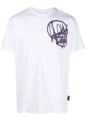 Philipp Plein metallic-finish skull print T-shirt - White