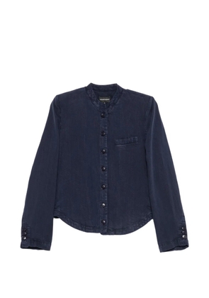 Emporio Armani buttoned band-collar jacket - Blue