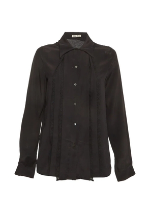 Miu Miu Pre-Owned lace-trim silk shirt - Black