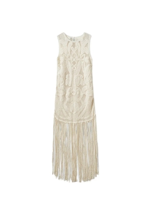 The Garment Kim crochet-knit fringed maxi dress - Neutrals