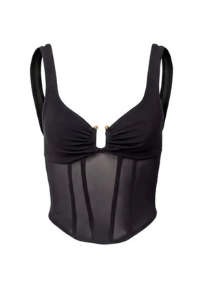 VIKTORIA & WOODS mesh-panelled corset top - Black