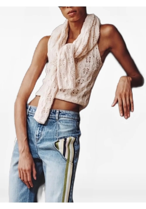 Hellessy pointelle-knit scarf-detail top - Neutrals