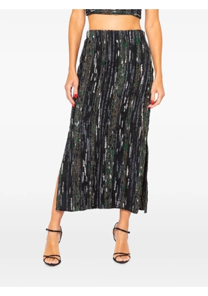 JBQ Avery striped tweed skirt - Black