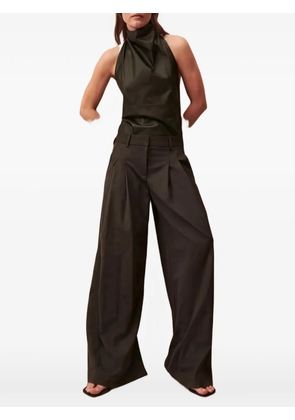 TWP high-neck backless top - Black