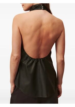 TWP high-neck backless top - Black