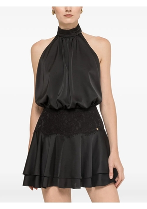 NISSA backless satin mini dress - Black
