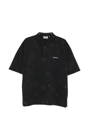 Carhartt WIP paint-splatter logo-embroidered polo shirt - Black