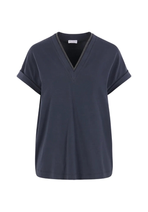 Brunello Cucinelli rolled-cuff T-shirt - Blue