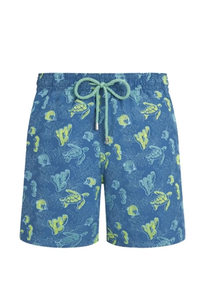 Vilebrequin embroidered drawstring swim shorts - Blue