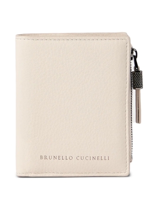 Brunello Cucinelli grained zip wallet - Neutrals