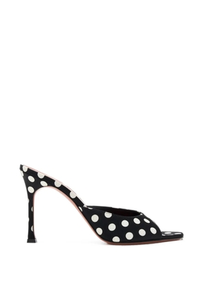 Amina Muaddi Alexa polka-dot satin sandals - Black