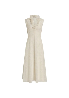Alberta Ferretti ruffled midi dress - White