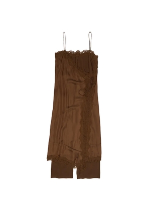 Bimba y Lola lace-trim skirt-trouser hybrid maxi wrap dress - Brown