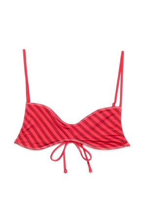 Frankies Bikinis x Jennie Magnolia striped bikini top - Red