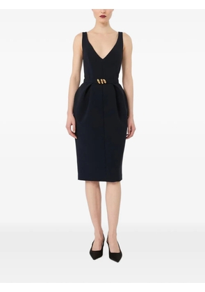 Max Mara belted V-neck dress - Blue