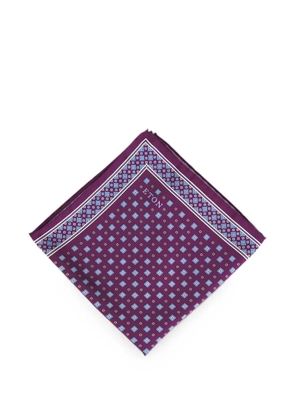 Eton geometric-print logo pocket square - Red