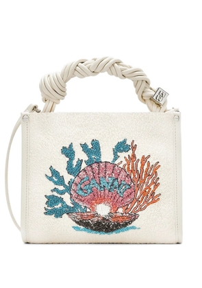 GANNI small Bou terry tote bag - Neutrals