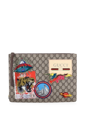 Gucci Pre-Owned Courrier Messenger Bag GG Coated Canvas with Applique crossbody bag - Brown