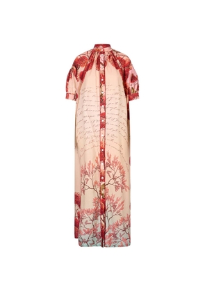 F.R.S For Restless Sleepers Mete floral-print broderie-anglaise maxi dress - Neutrals