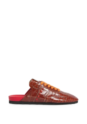 Marni brown croc-effect leather Softy Soccer slip-on sneakers