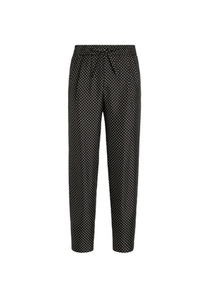 Dolce & Gabbana polka dot-print silk twill trousers - Black