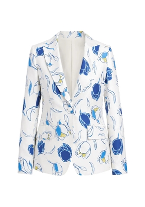 Maurizio Massimino floral-print single-breasted blazer - White