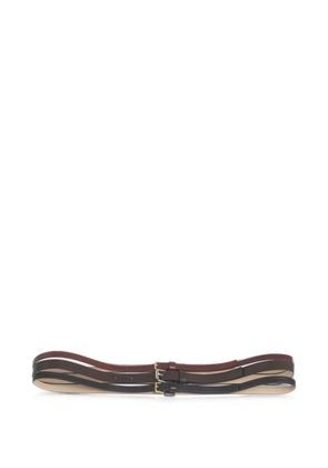 Marni red, brown and black triple-strand leather belt