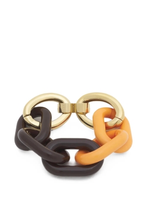 Marni orange and brown resin chain bracelet - Gold