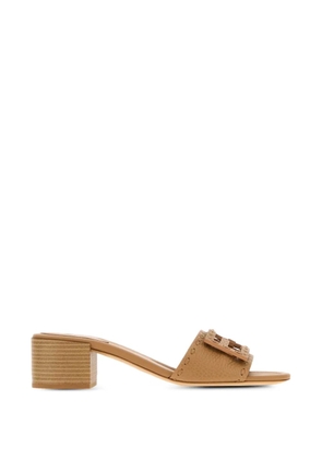 FENDI Baguette leather sandals - Neutrals