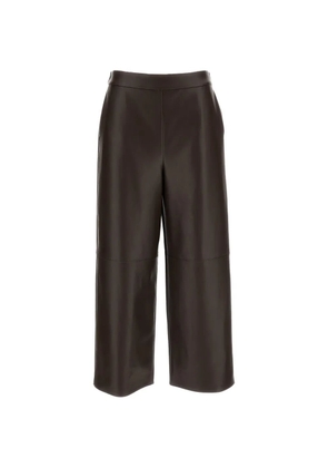 'S Max Mara coated-jersey cropped trousers - Brown