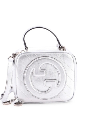 Gucci Pre-Owned Blondie NM Top Handle Shoulder Bag Diagonal Quilted Leather satchel - Metallic