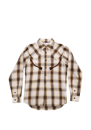 Oscar Ouyang plaid arrow-pocket shirt - Neutrals
