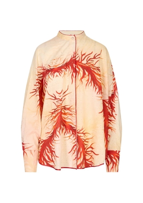 F.R.S For Restless Sleepers Areto. broderie-anglaise coral-print shirt - Neutrals