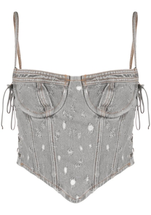 Chiara Ferragni Destroy corset cotton top - Grey