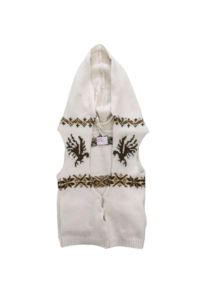 Oscar Ouyang Eagle Fair Isle hooded gilet - Neutrals