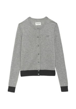 Zadig&Voltaire Missya logo-embroidered cashmere cardigan - Grey