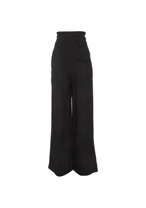 Fendi Pre-Owned crepe wide-leg trousers - Black