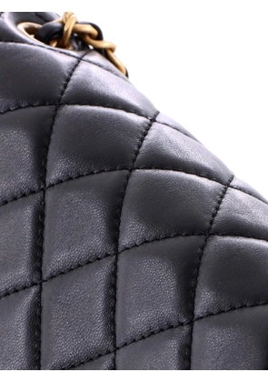 CHANEL Pre-Owned Pearl Crush Square Flap Bag Quilted Lambskin Mini crossbody bag - Black