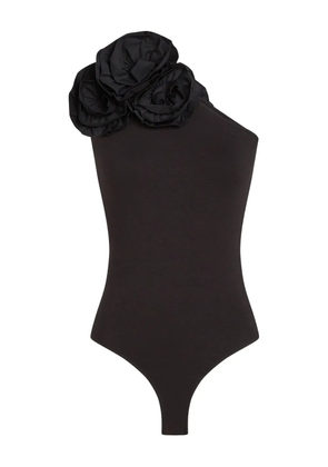 Karl Lagerfeld flower one-shoulder bodysuit - Black