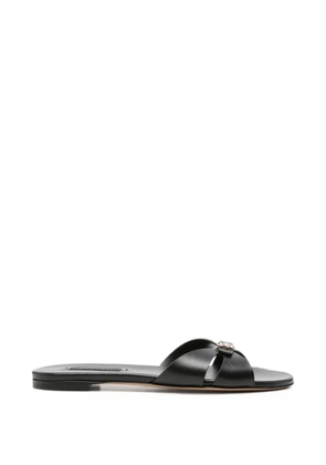 Casadei logo-plaque sandals - Black