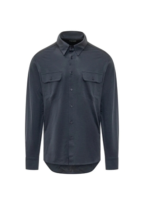 TOM FORD button-up chest-pocket shirt - Blue