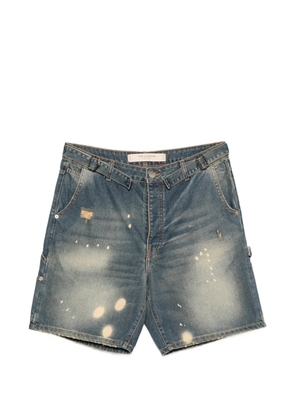 YES LONDON distressed bleached shorts - Blue