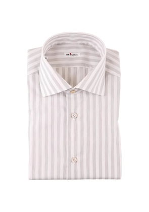 Kiton vertical-stripe shirt - White